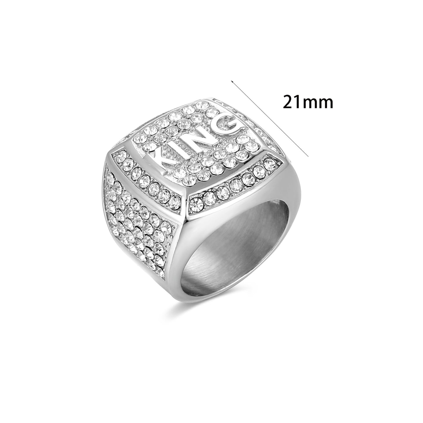 Titanium Steel Vacuum Gold-plated Diamond Ring