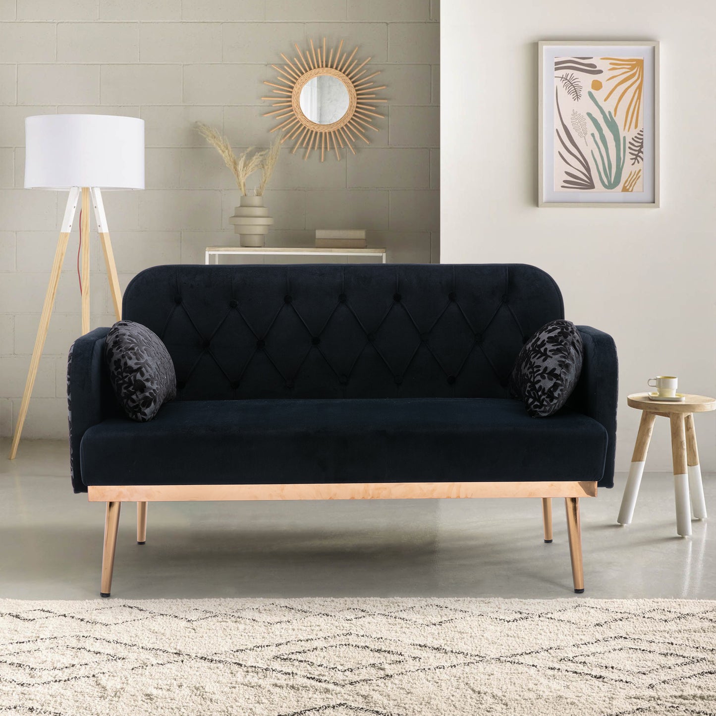 COOLMORE  Velvet  Sofa , Accent sofa .loveseat sofa with metal feet