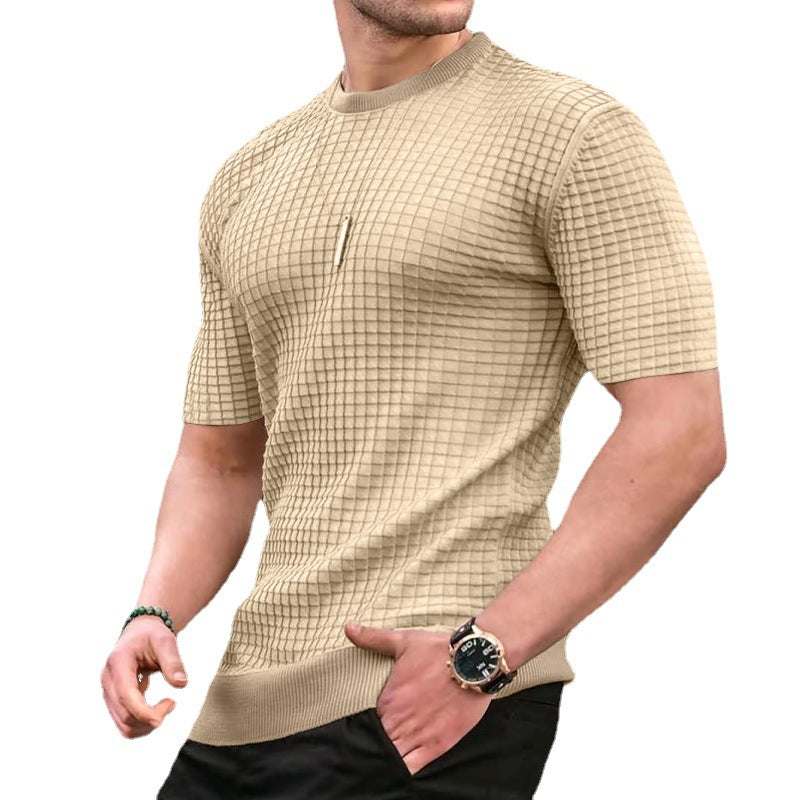 Men's Round Neck Stretch Casual Trend Top T-Shirt