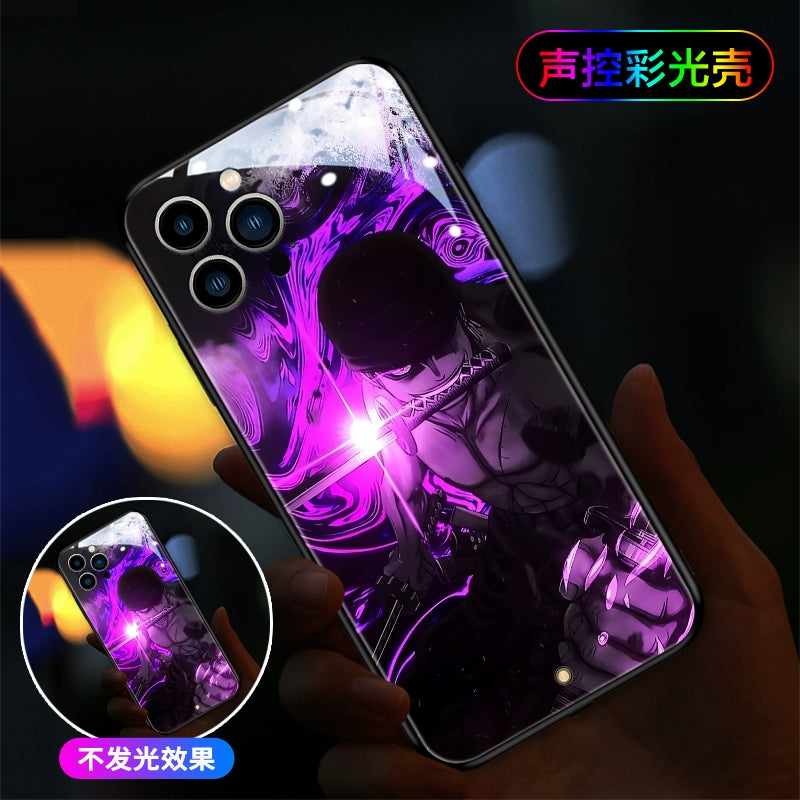 Switch On Or Off At Will Apple Mobile Phone Case Light-up When Incoming Call New Voice-activated Light