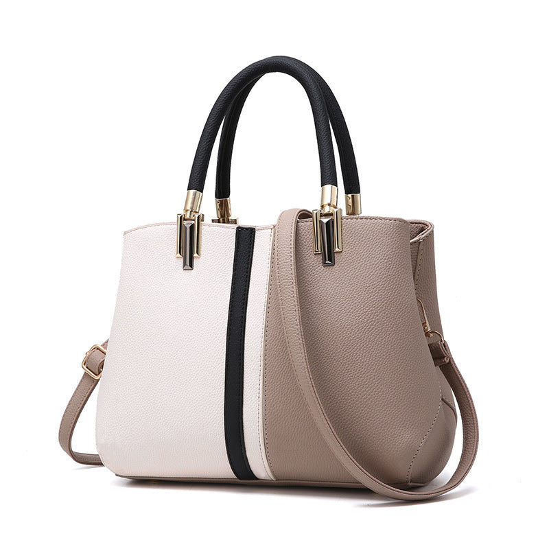 New Color Matching Trend Fashion One Shoulder Large Capacity Handbag