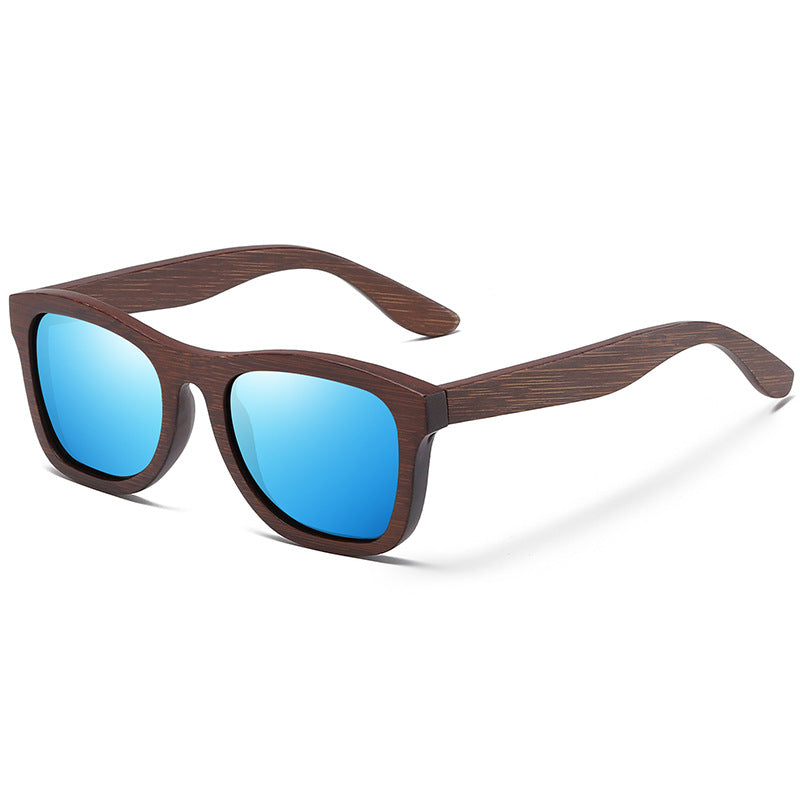 Bamboo And Wood Glasses, Brown Brushed, Polarized Anti-UV Sunglasses For Men And Women