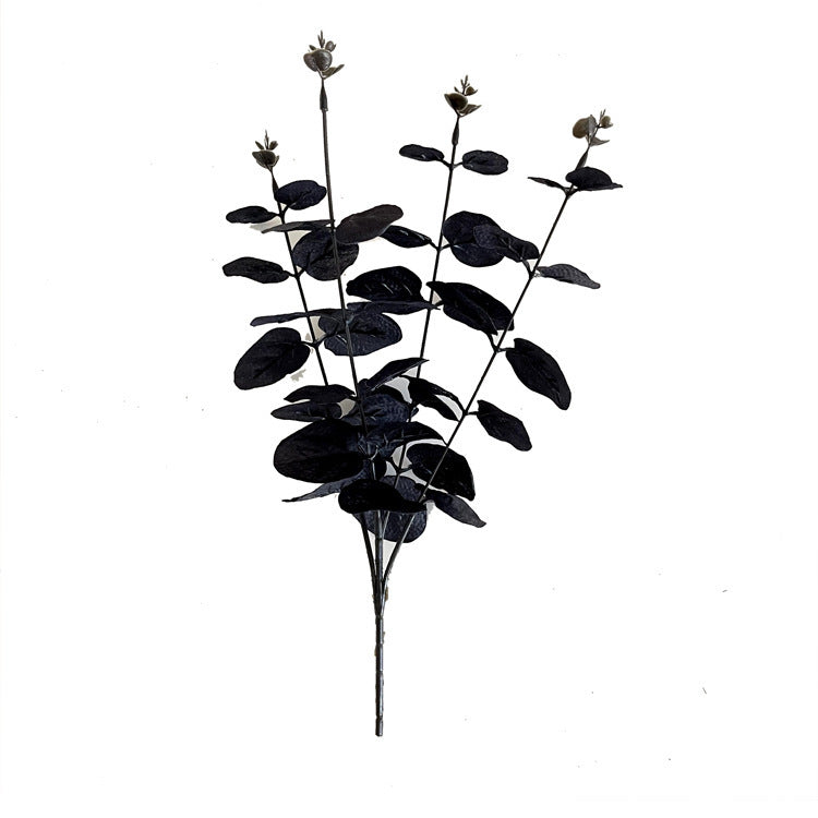 Black Zamioculcas Leaves Bunch Halloween Christmas Party Ornamental Flower