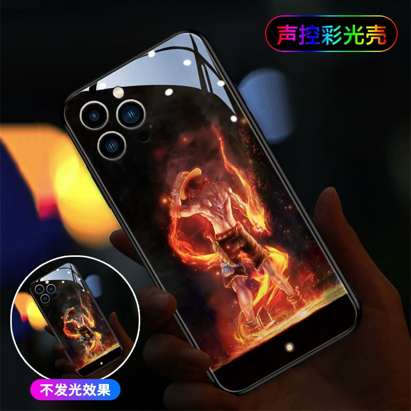 Switch On Or Off At Will Apple Mobile Phone Case Light-up When Incoming Call New Voice-activated Light