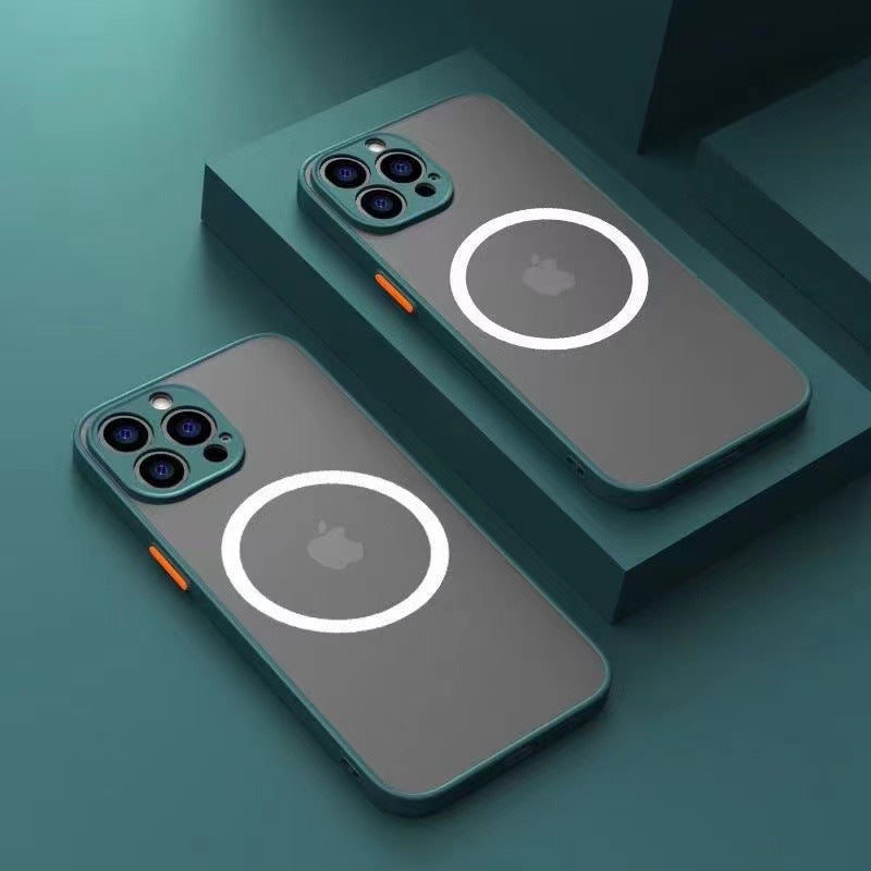 Suitable For Iphone14 Mobile Phone Case Magnetic Wireless Charging Skin Feel 13promax Apple 12 All-inclusive 11 Premium Feel