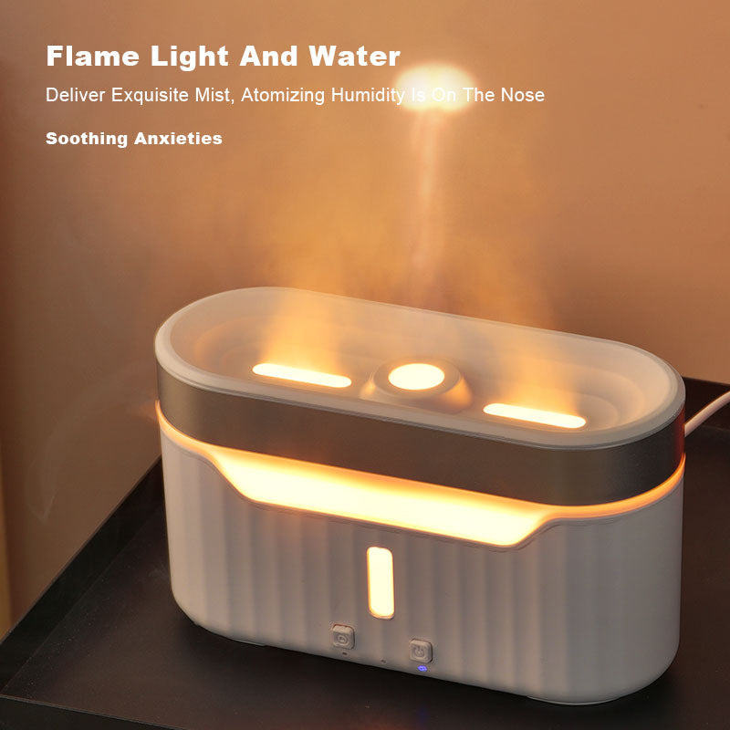 New Jellyfish Flame Humidifier Simulation Flame Aromatherapy Humidifier Jellyfish Fog Circle Atmosphere Lamp Humidifier