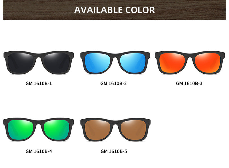 Simple And Fashionable Brushed Bamboo Black Patterned Leg Polarized Sunglasses Casual Cross-border Sunglasses