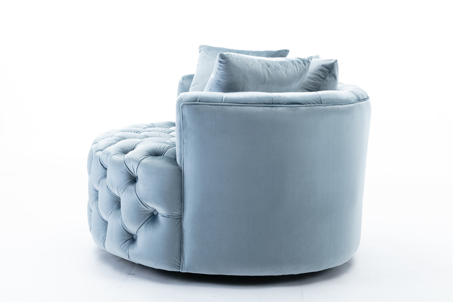 Coolmore Modern  Akili  swivel accent chair  barrel chair  for hotel living room / Modern  leisure chair  Light  blue