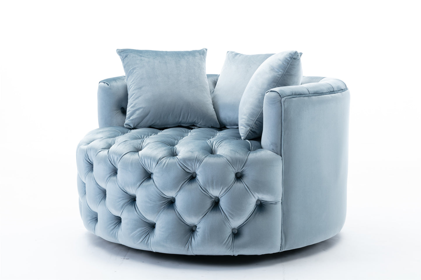 Coolmore Modern  Akili  swivel accent chair  barrel chair  for hotel living room / Modern  leisure chair  Light  blue