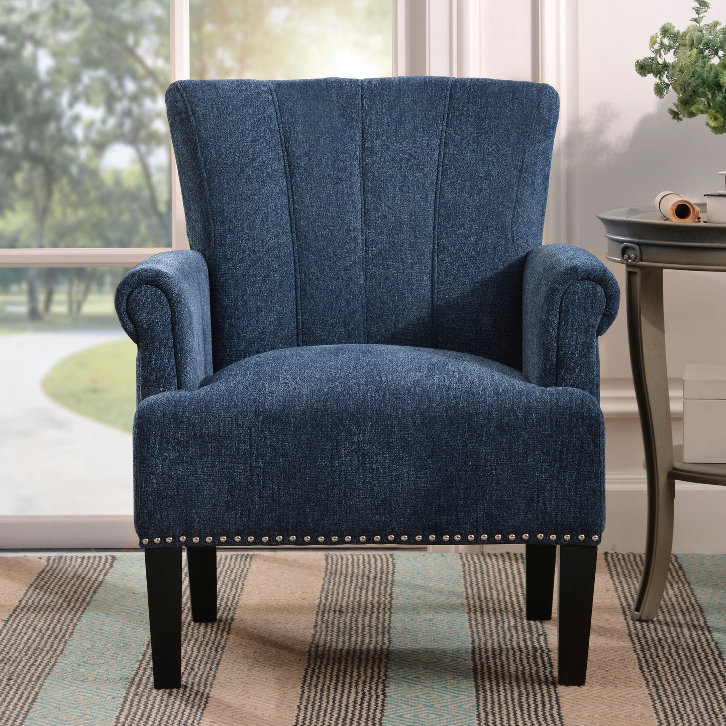 Accent Rivet Tufted Polyester Armchair