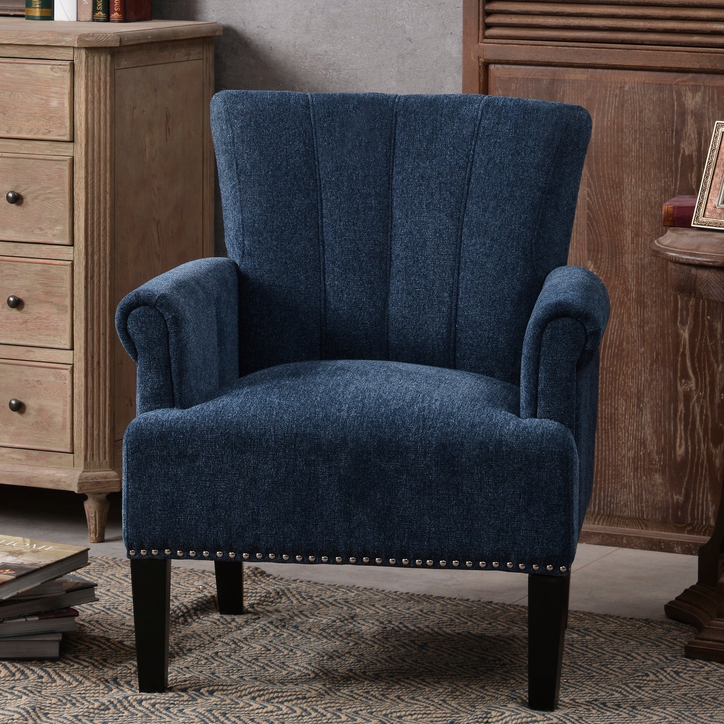 Accent Rivet Tufted Polyester Armchair