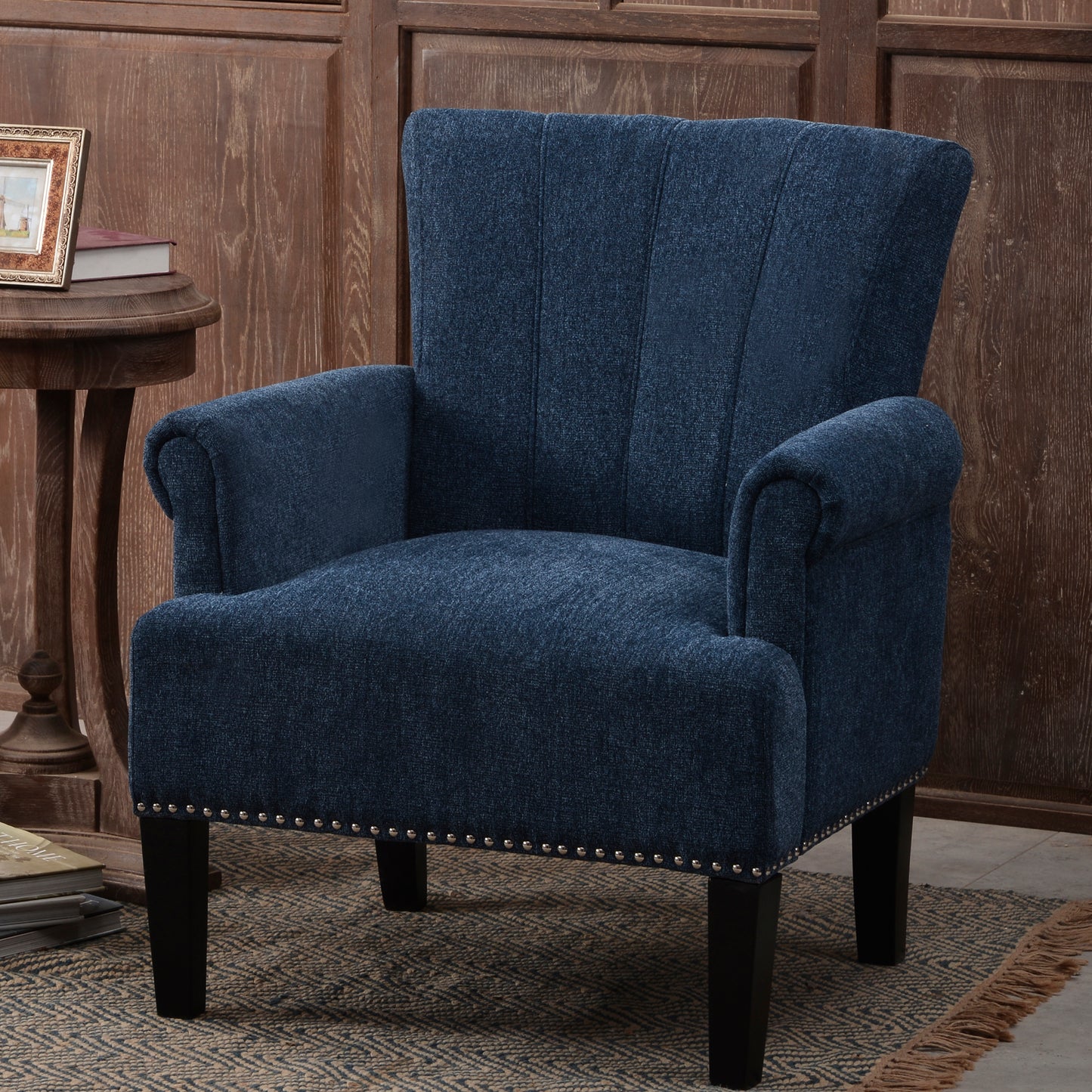 Accent Rivet Tufted Polyester Armchair