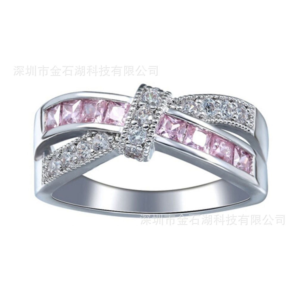 6 ColorsStone Crystal Ring Electroplating Platinum Jewelry