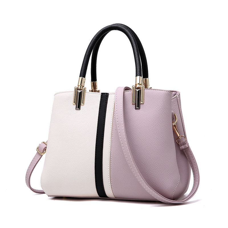 New Color Matching Trend Fashion One Shoulder Large Capacity Handbag