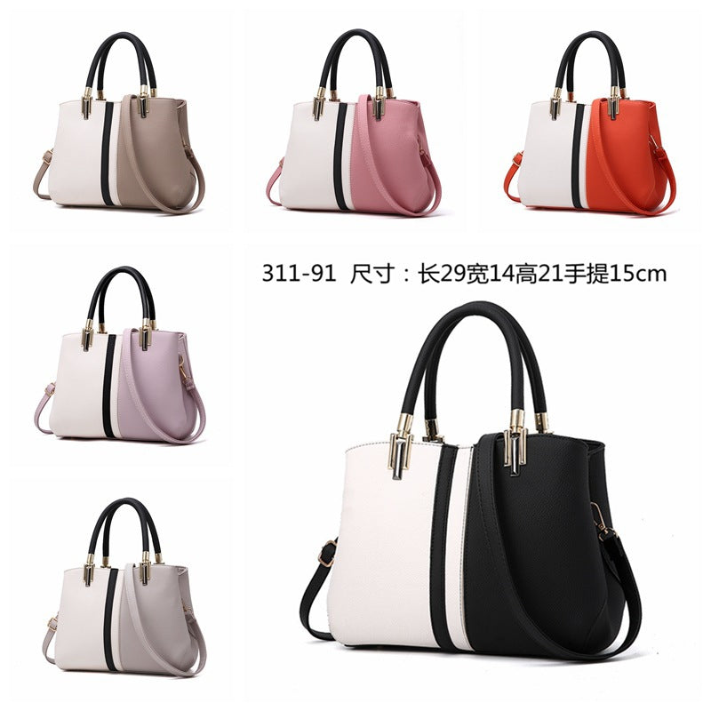 New Color Matching Trend Fashion One Shoulder Large Capacity Handbag