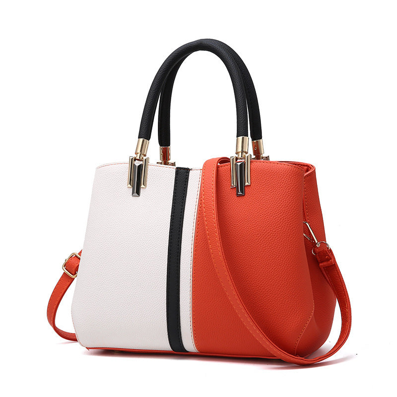 New Color Matching Trend Fashion One Shoulder Large Capacity Handbag