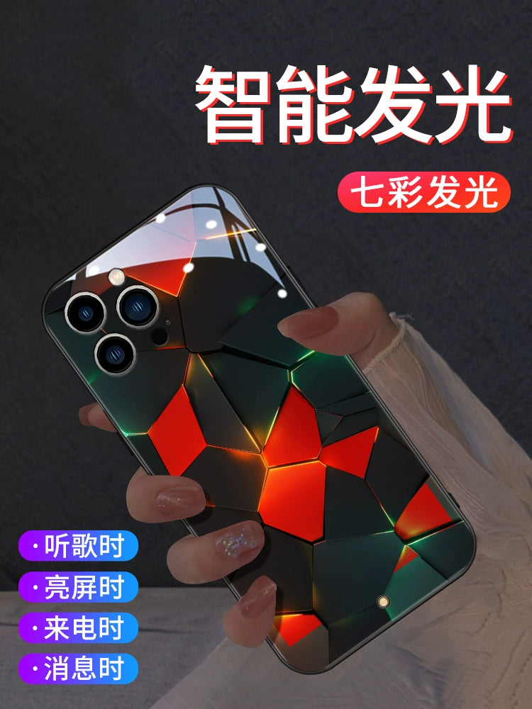 Switch On Or Off At Will Apple Mobile Phone Case Light-up When Incoming Call New Voice-activated Light